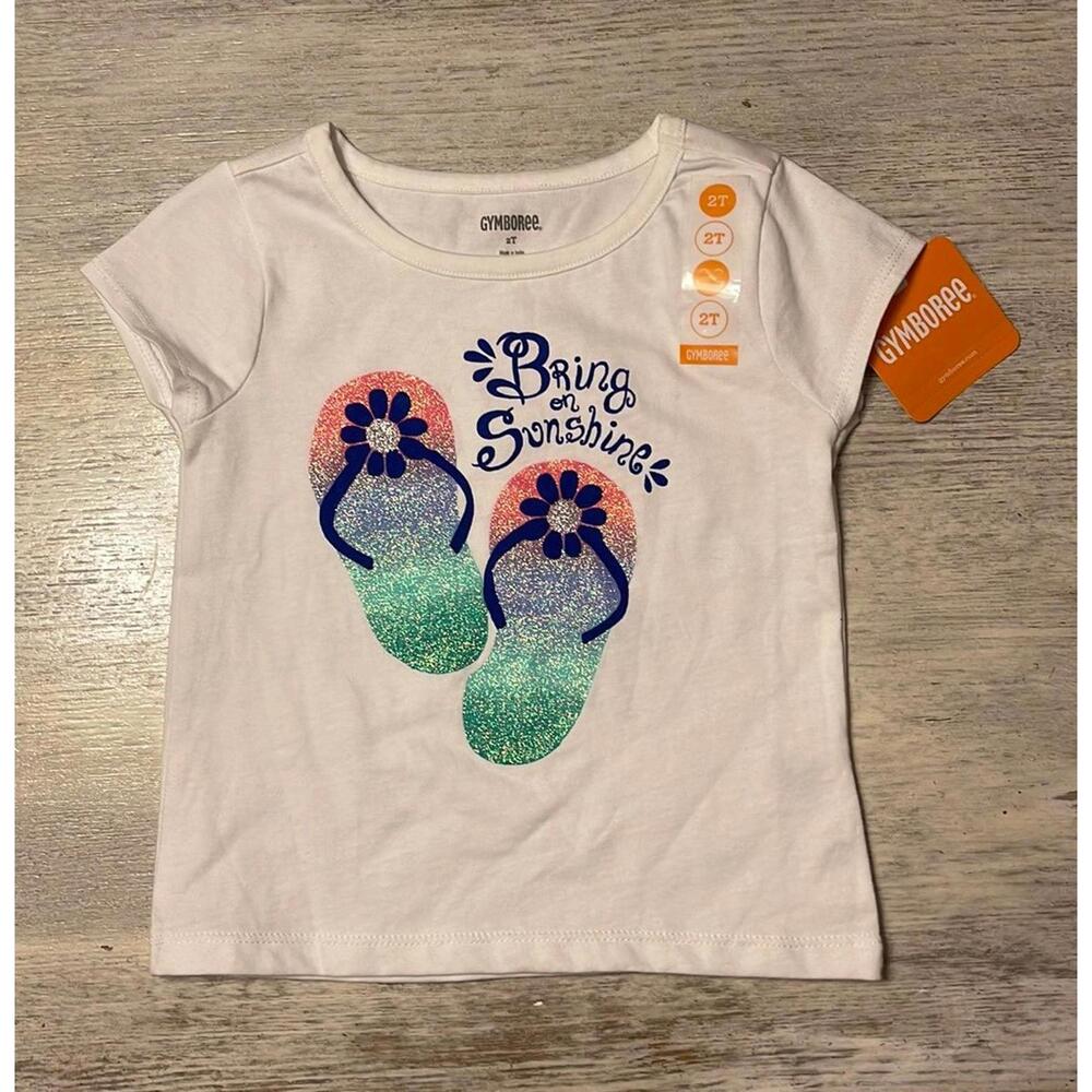 Gymboree Bring on The Sunshine 2018 Line Sparkly Flip Flop tee  Size 2T  NWT
